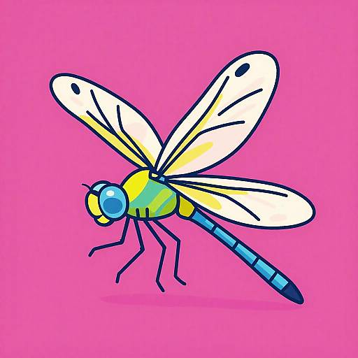 Colorful Dragonfly Vector Illustration