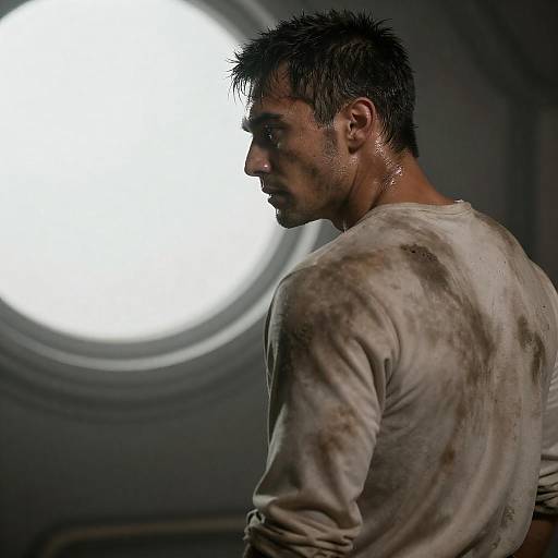 Profile of a Weathered Sci-Fi Character