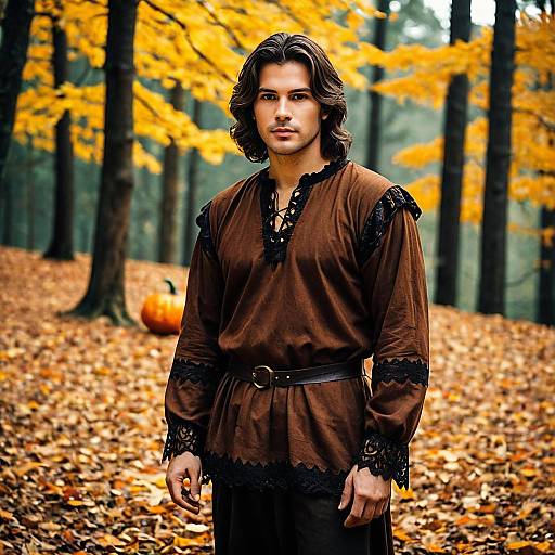Dark Brown Halloween Costume in Forest
