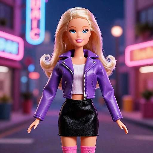 Ultra-Realistic Neon Barbie Portrait