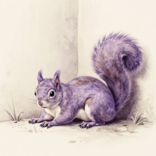 Nervous Squirrel in Lavender Corner