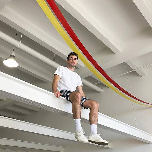 Casual Man in Industrial Setting