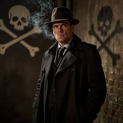 Noir Detective in Shadowed Alley