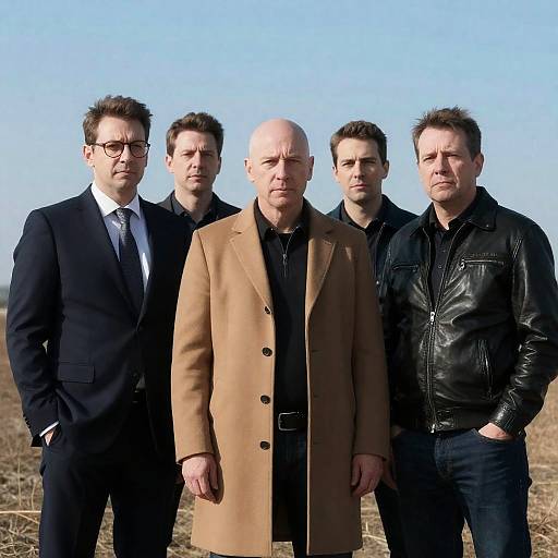 Serious Men in Barren Outdoor Setting