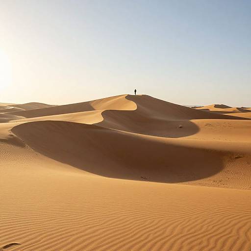 Solitude in Golden Desert Dunes