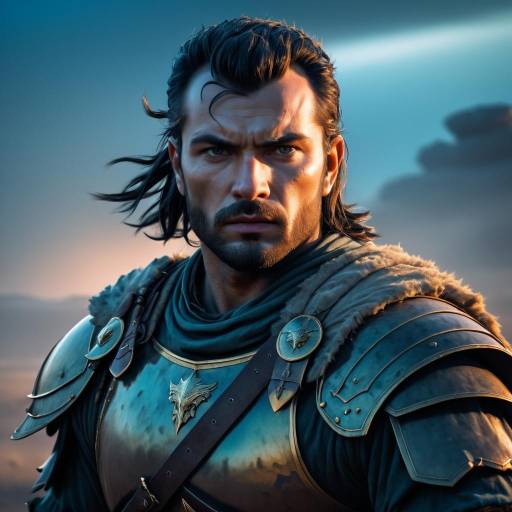 Brave Warrior in Armor Close-Up