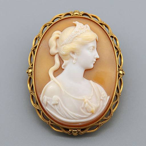 Antique Shell Cameo Pendant Brooch