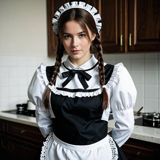 Realistic Maid Costume with Twin Braids