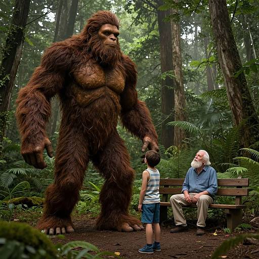 Mystical Encounter in Verdant Forest