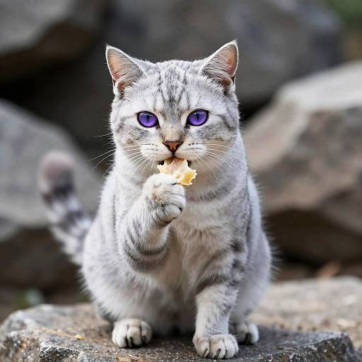 Realistic Amethyst-Eyed Horned Cat Pokémon