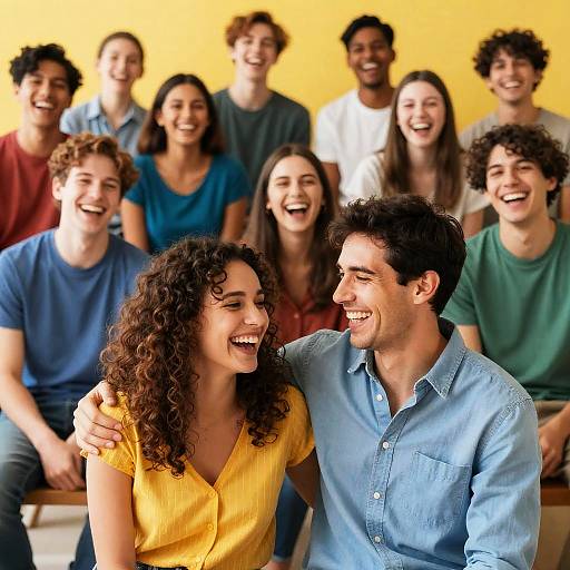 Joyful Group Portrait in Colorful Setting