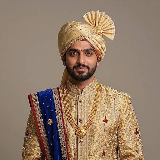 Indian Groom in Traditional Rajasthani Wedding Attire