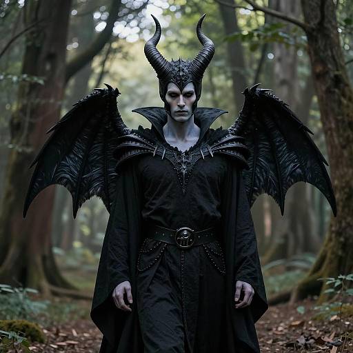 Photorealistic Male Demon in Forest