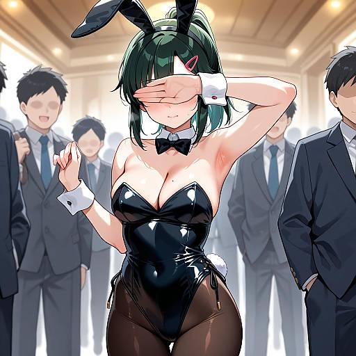 Embarrassed Playboy Bunny Kobeni in Crowd