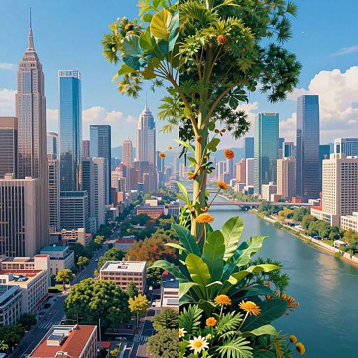 Futuristic Surreal Urban-Nature Blend