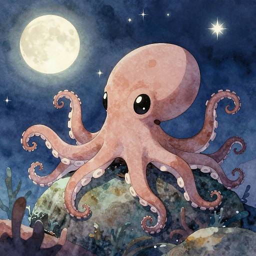 Adorable Magical Anime Octopus