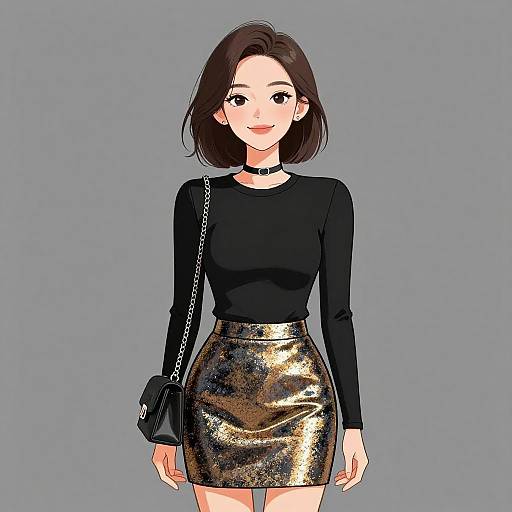 Elegant Woman in Evening Wear