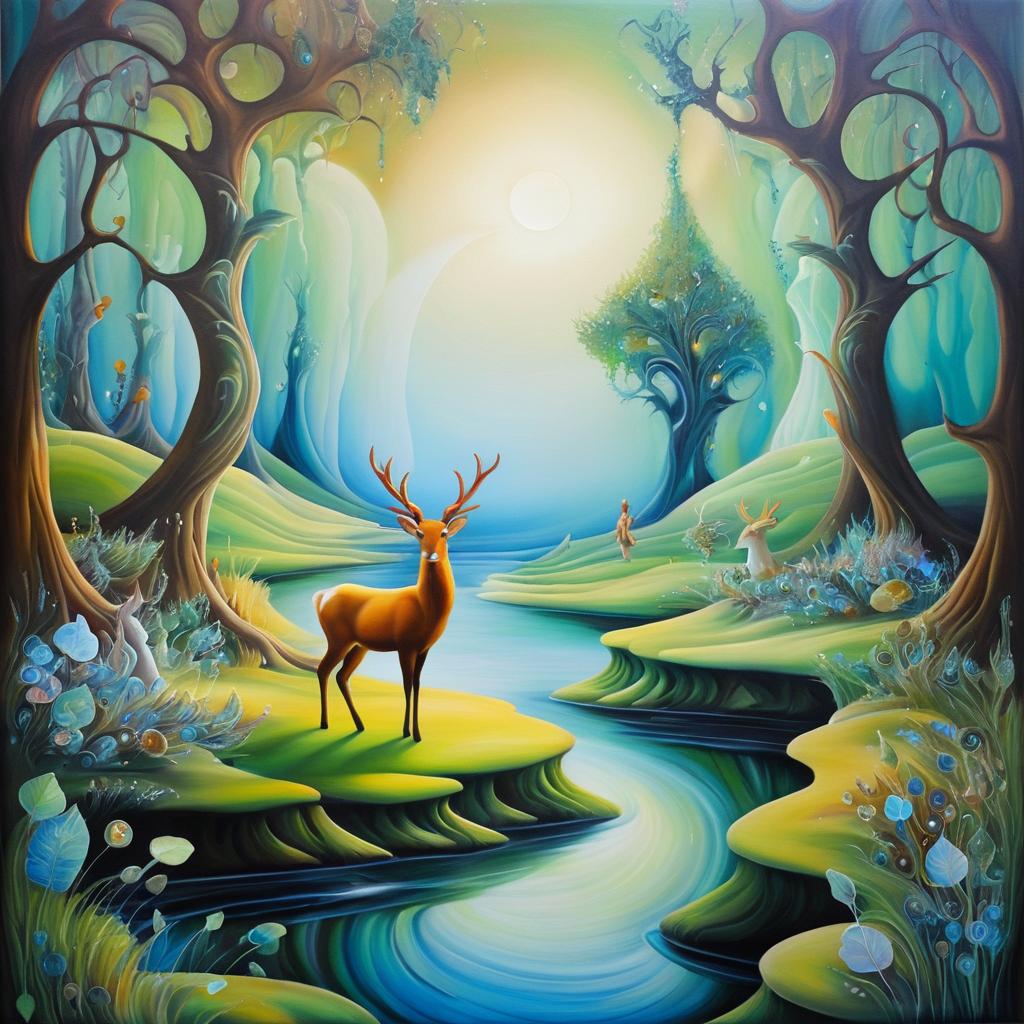 Enchanted Faun in Whimsical Landscapes