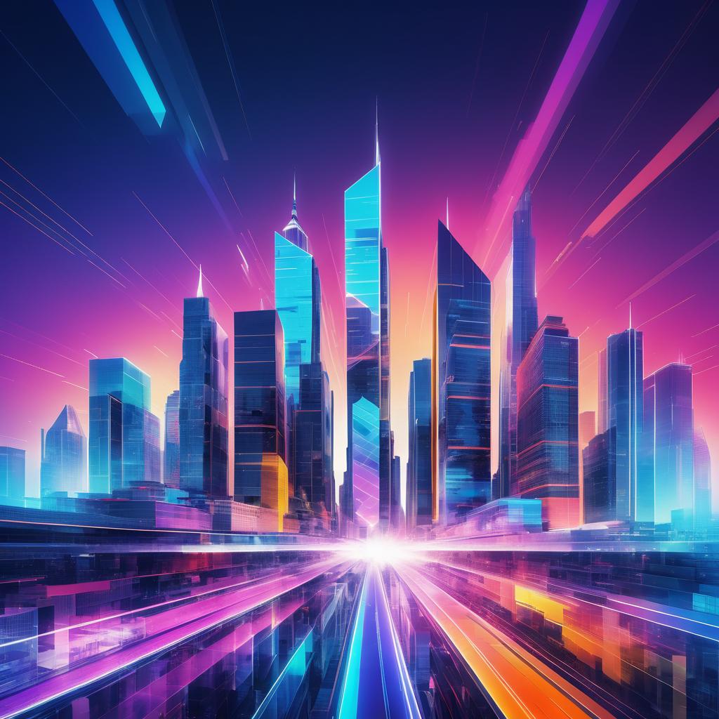 Dynamic Futuristic City Skyline Photography