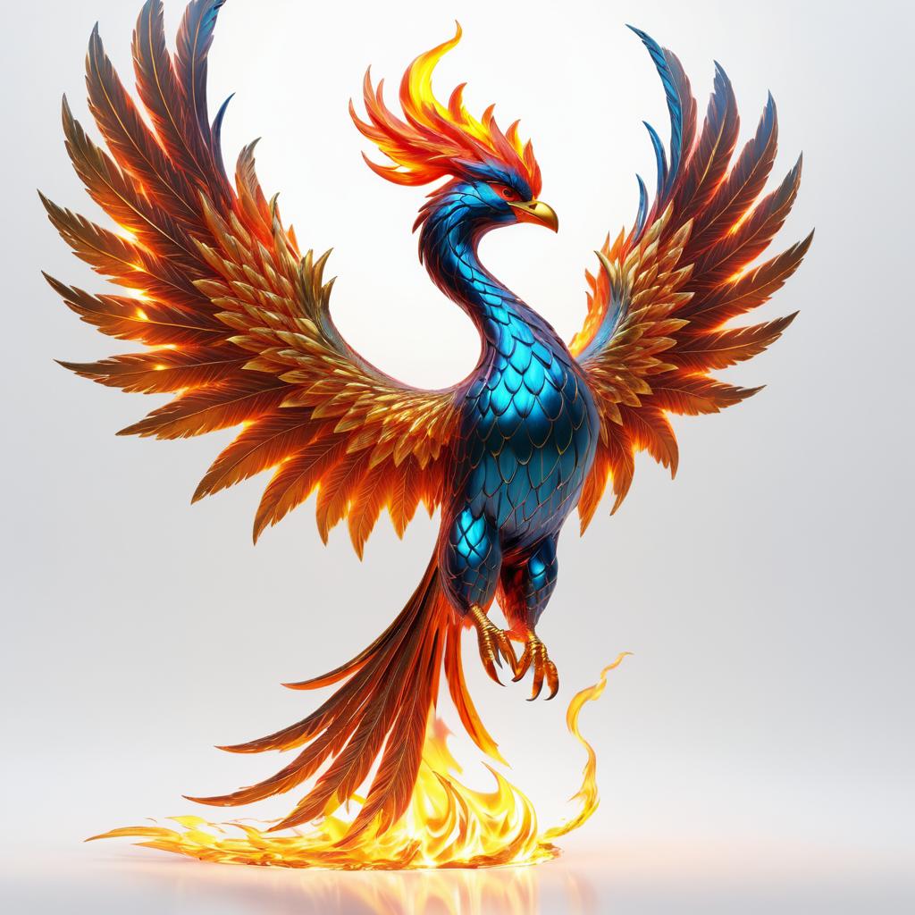 Mystical Phoenix in Hyper-Realistic Detail