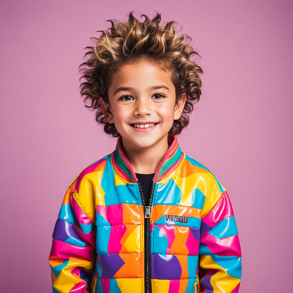 Colorful 80s Photo Shoot with Happy Kid