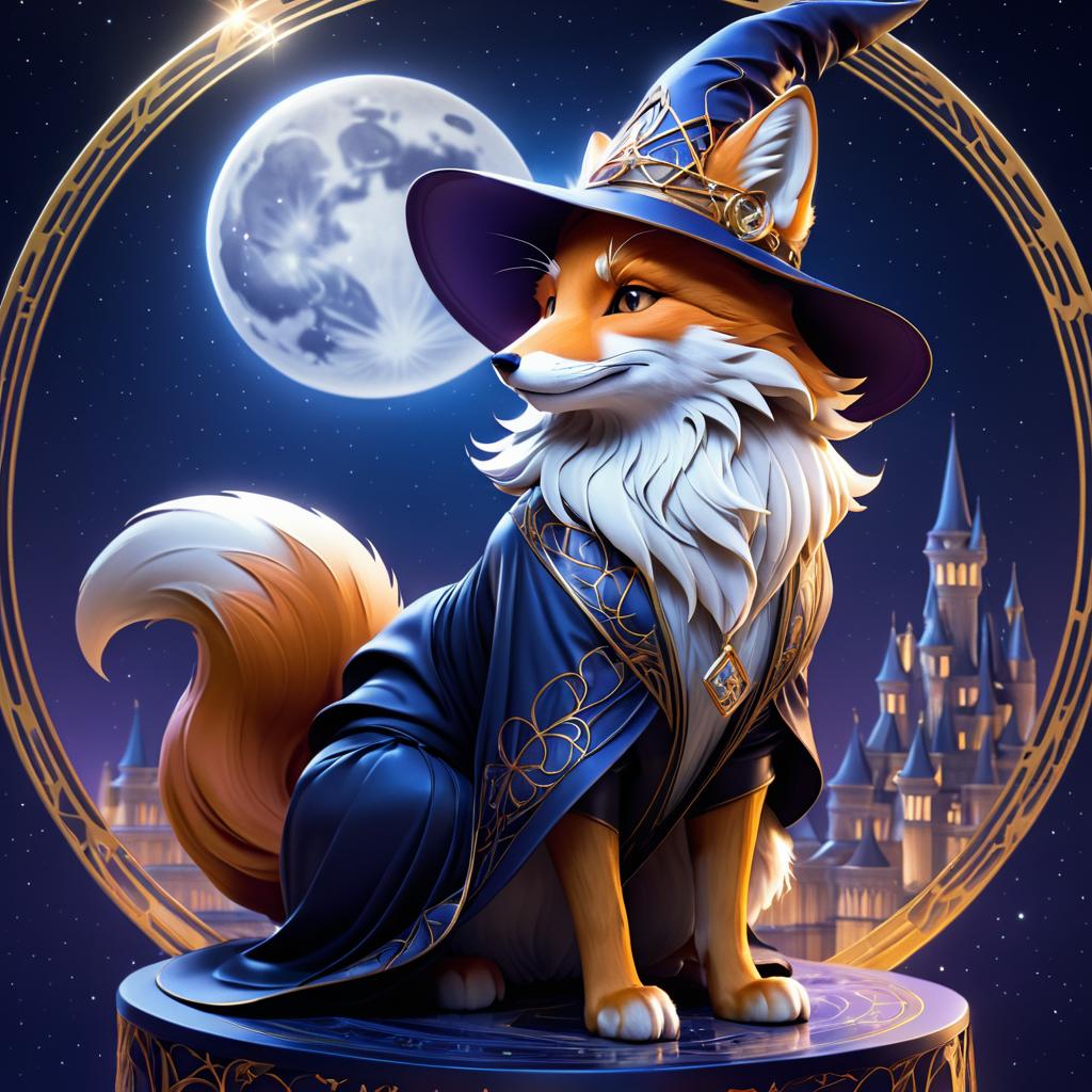 Elegant Fox in Wizard Hat Art