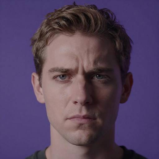 Intense Portrait of a Man in Purple