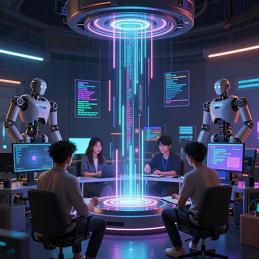 Futuristic AI Art Studio Collaboration