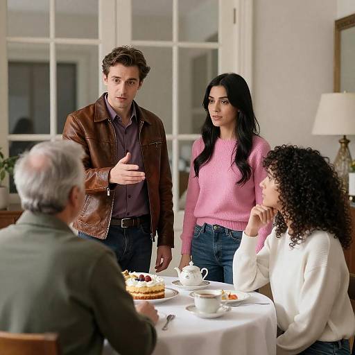 Family Gathering in Elegant Dining Room