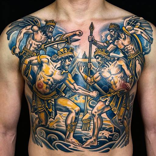 Titanomachy Back Tattoo Design