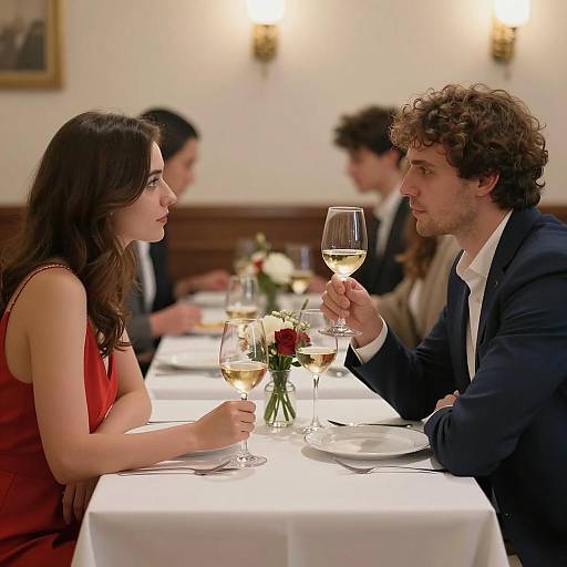 Intimate Dinner Scene with Elegant Details