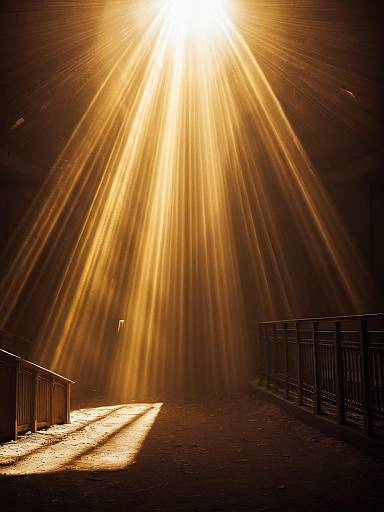 Sunlight Beams Inside Dark Room