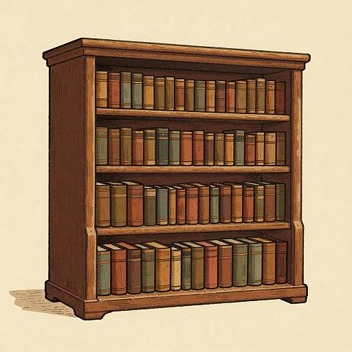Retro Nostalgic Old Library Illustration