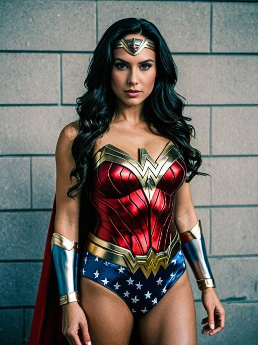 Woman in Wonder Woman Costume