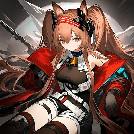 Illustration of Angelina (distinguished visitor) (arknights), arknights in the style of Suna (s73d)