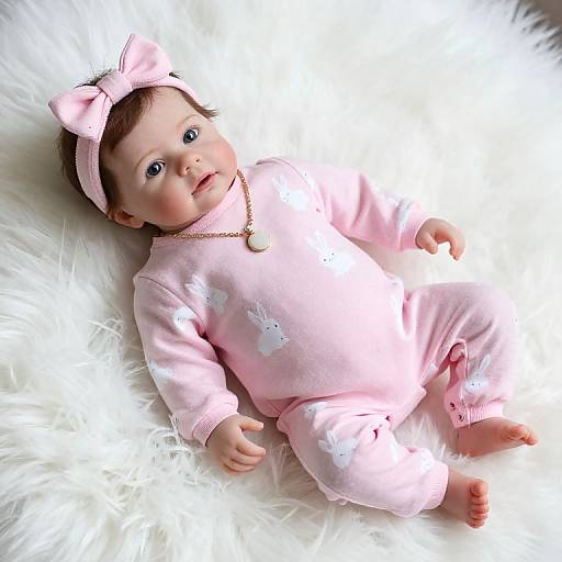 Lifelike Reborn Baby Doll in Pink Bunny Outfit