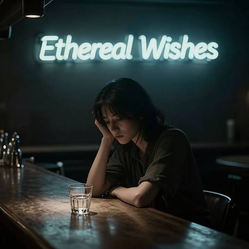 Melancholic Neon Bar Portrait