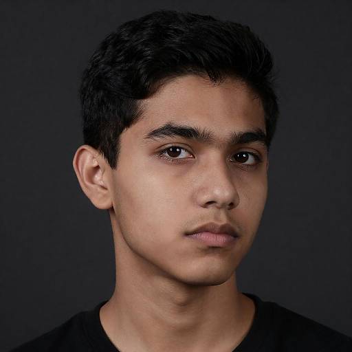 Close-Up Portrait of a Serious Young Man