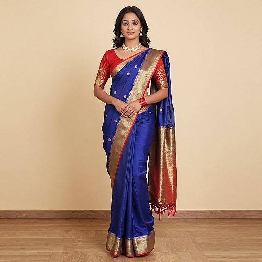 Elegant Blue Saree Party Wear Design