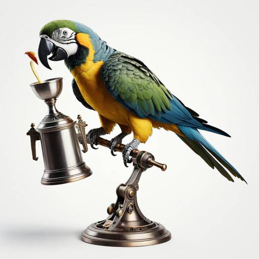 Mechanical Parrot Holding Chalice