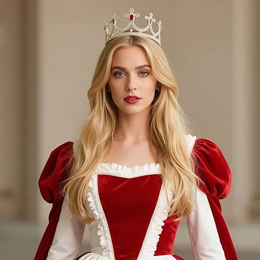 Blonde Woman in Regal Dress