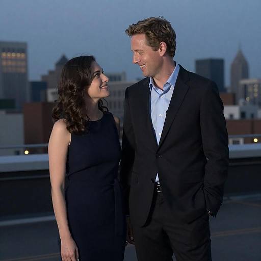 Rooftop Romance at Dusk