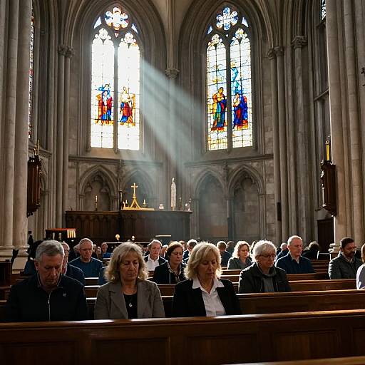 Ethereal Sunlight in Gothic Cathedral