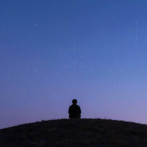 Solitary Figure with Symbolic Twilight