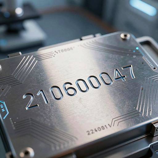 Sci-Fi Numeric Sequence on Metal