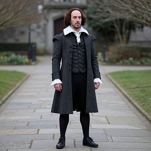 Shakespearean Man in Long Coat