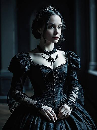 Elegant Woman in Gothic Gown Portrait