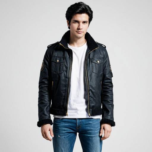 Man in Black Leather Jacket and White T-Shirt