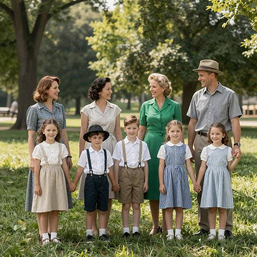 1940s Family Gathering in Sunny Park