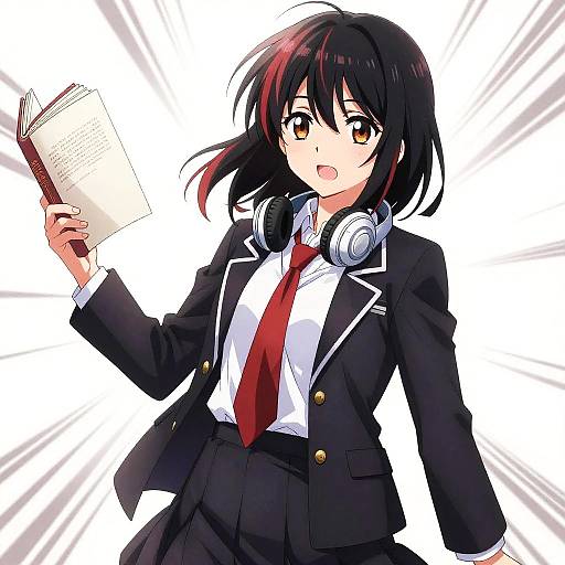 Anime Girl in Stylish School Uniform